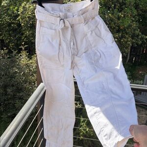 Banana Republic High-Rise Tapered Pants in Light Cream